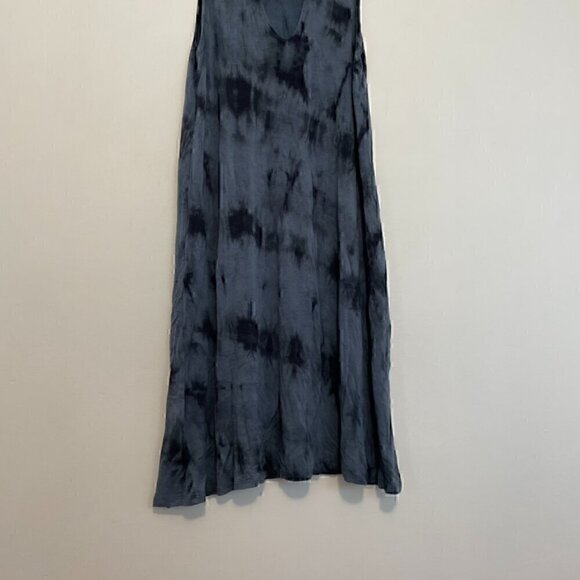 BRAEVE EVEREVER Tie Dye Swing Dress Blue Navy Sleeveless High Neck Cutout Mini - Picture 5 of 14